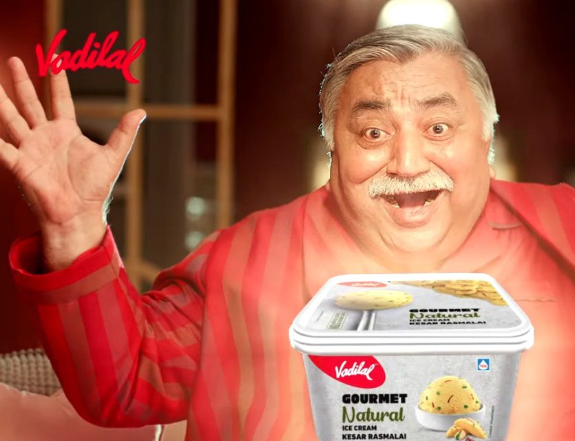 Vadilal Gourmet Natural Kesar Rasmalai Ice Cream.