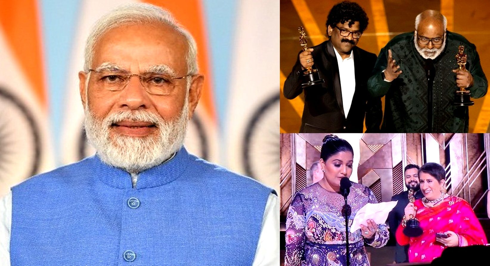 PM greets 'RRR', 'The Elephant Whisperers' teams for winning Oscars.(photo:Twitter)