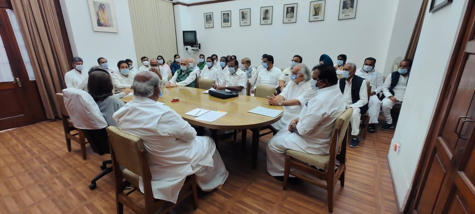 As many as 16 opposition parties on Monday attended the meeting convened by Leader of Opposition Mallikarjun Kharge at his chamber in Parliament building to devise a strategy ahead of the second part of the budget session on Monday.