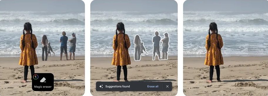 Google One members can now use AI-powered 'Magic Eraser' tool.