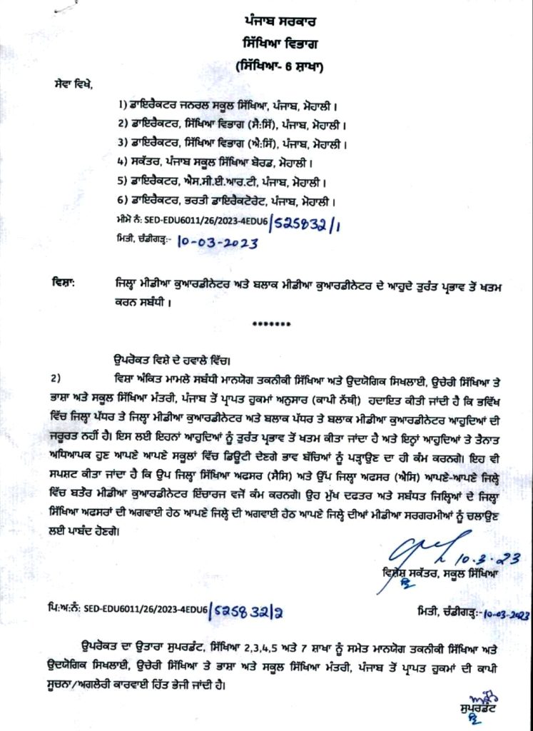 शिक्षा मंत्री के आदेशों पर शिक्षा विभाग ने सैकड़ों पदों को खत्म करने का किया फैसला 2 school education order