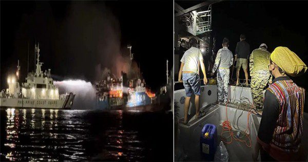 फिलीपीन नौका में आग लगने से 10 लोगों की मौत, 230 को बचाया गया