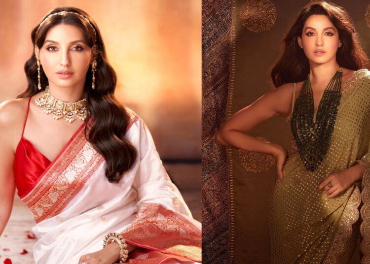 Nora Fatehi Saree Look: आप भी ले सकती हैं इनसे इंस्पिरेशन, देखें तस्वीरें