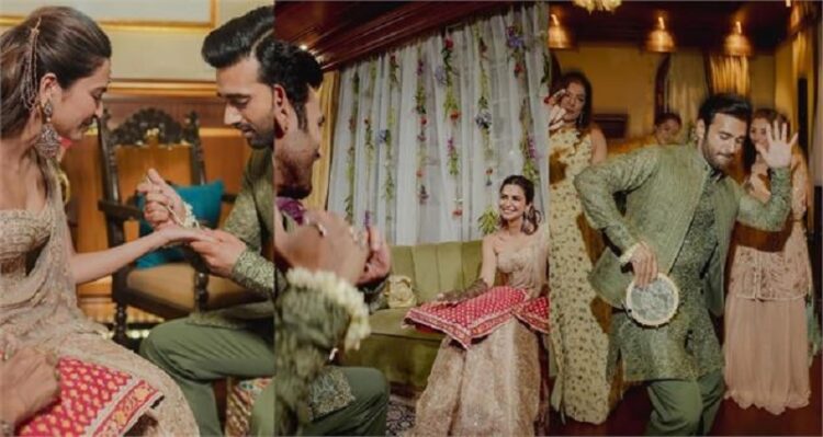 दुल्हनिया की हथेली में पुलकित ने लिखा अपना नाम, हाथों पर मेहंदी सजाती कृति को प्यार से निहारते दिखे दुल्हे राजा 1 दुल्हनिया