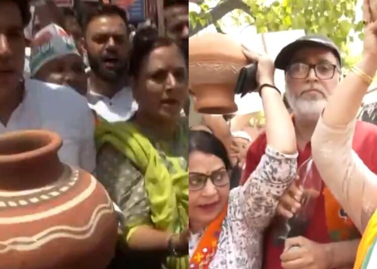 Delhi Water Crisis: दिल्ली में जलसंकट पर आर पार, AAP के खिलाफ कांग्रेस बीजेपी का हल्लाबोल