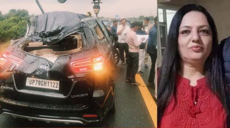 Agra Expressway पर फटा गाड़ी का टायर