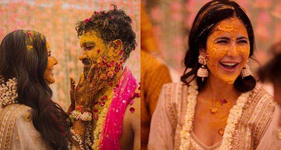 Katrina Kaif Vicky Kaushal Haldi Ceremony Photos Viral VicKat Wedding News