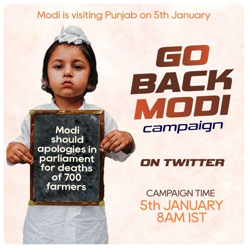 #ModiGoBack Trends On Twitter; Narendra Modi Visit Punjab On January 5 Ahead Election