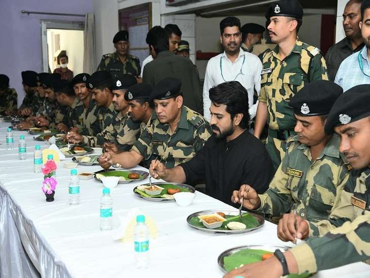 South Actor Ram Charan Invited His Personal Chef From Hyderabad And Fed BSF Soldiers South Indian Food, Also Clicked Selfie
