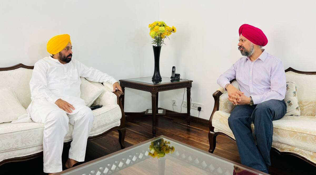 Tanmanjeet Singh Dhesi; Bhagwant Mann; BJP Leader Former Army Chief Criticises Punjab CM Over Meeting With UK MP