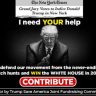 An ad on former President Donald Trump's account on the social media site TruthSocial asking for donations