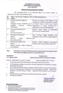 पंजाब में IAS व PCS अधिकारियों के तबादले, Read List