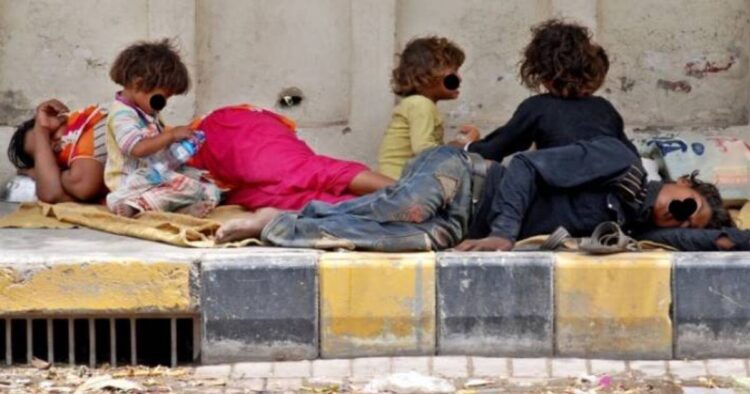 sleeping on footpath