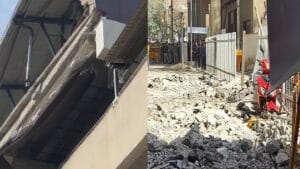 Delhi में मेट्रो स्टेशन का हिस्सा गिरा, मचा हड़कंप