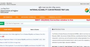 NEET UG 2024 application correction window
