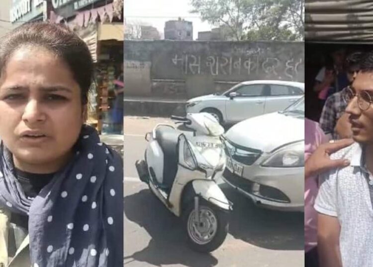 ट्रैफिक नियमों की धज्जियां उड़ा रहा था पुलिसवाला, बेटे को बिठाया सीट पर,