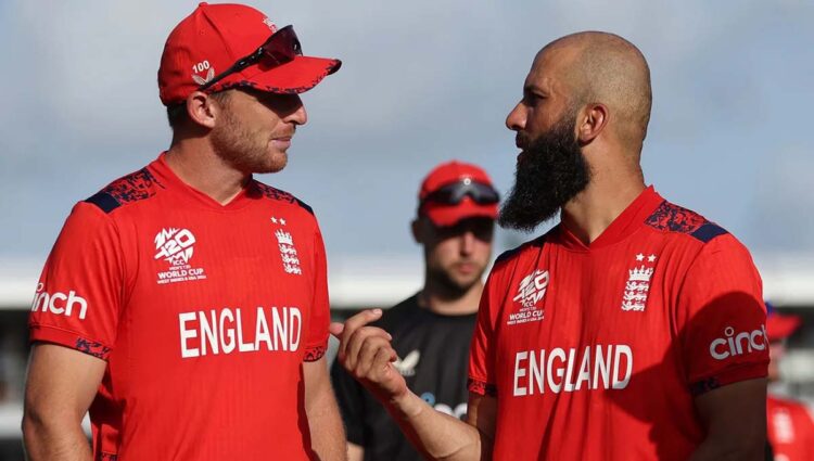 टी-20 विश्वकप के 28वें मैच में England और Oman के बीच खेले गये मैच का स्कोर बोर्ड