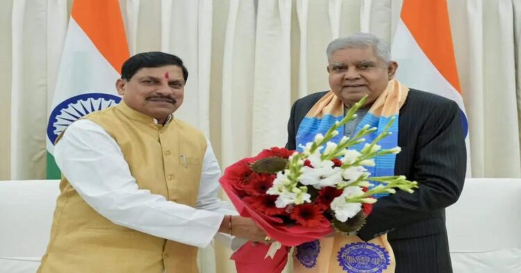 CM मोहन यादव ने Delhi में उपराष्ट्रपति जगदीप धनखड़ से की मुलाकात