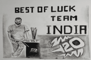 आर्टिस्ट ने कोयले से बनाई रोहित की खास तस्वीर, खिताबी जंग के लिए दी शुभकामनाएं