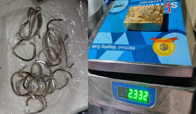 बर्तनों के हैंडल में सोना छुपाने के आरोप में यात्री गिरफ्तार, 1 बर्तनों के हैंडल में सोना छुपाने के आरोप में यात्री गिरफ्तार,