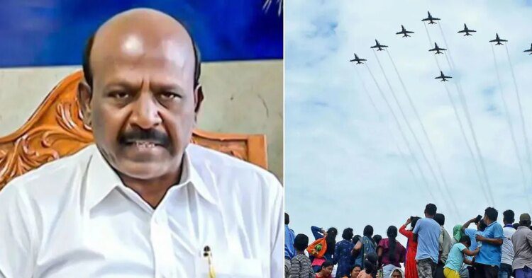 Chennai Air Show Incident पर तमिलनाडु के मंत्री मा सुब्रमण्यम ने कहा 1 Chennai Air Show Incident पर तमिलनाडु के मंत्री मा सुब्रमण्यम ने कहा