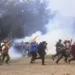 Farmers Protest Tear gas shells fired at protesting farmers