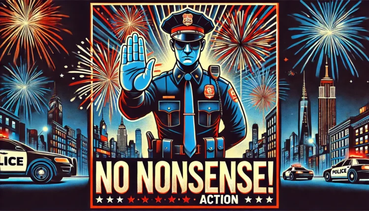 conveying a strict police alert for New Year