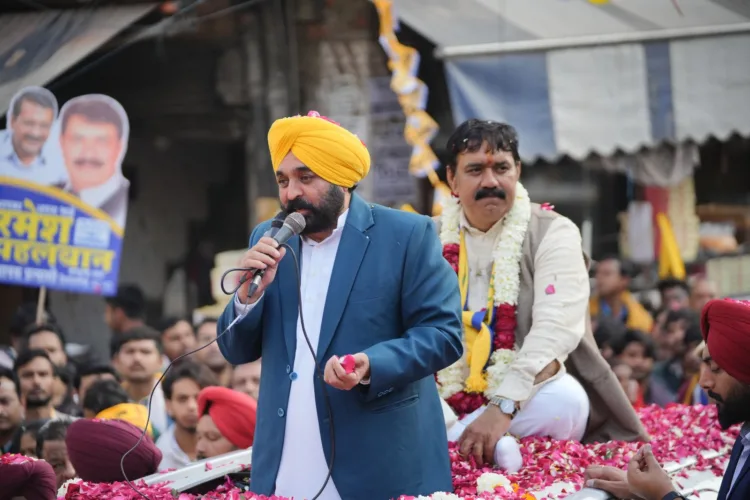 Delhi Election 2025, Bhagwant Mann, Arvind Kejriwal, BJP, Congress, Delhi Election Campaign, Punjab Government Achievements, Jhumla, Broom Symbol, Public Welfare, AAP, Kasturba Nagar, Chhatarpur, Mehraul, Election Speech, Zero Electricity Bill, Government Jobs, Women Empowerment, Delhi Voters, Election Promises, Road Show, Political Cleanliness