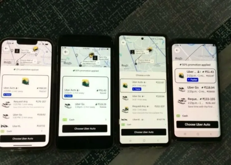 Ola, Uber, कैब बुकिंग, किराया अंतर, iPhone, Android, केंद्र सरकार, उपभोक्ता मामलों का मंत्रालय, उपभोक्ता शोषण, X (social media platform), किराया वसूली, उपभोक्ता संरक्षण प्राधिकरण, प्रहलाद जोशी, राइड-हेलिंग ऐप्स, डिवाइस आधारित किराया, CCPA, राइड बुकिंग, अनुचित व्यवहार, मोबाइल ऐप, उपभोक्ता संरक्षण.