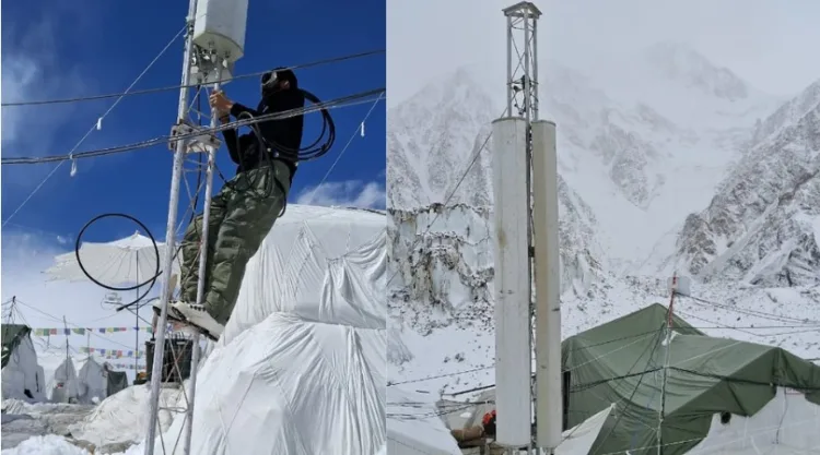 First Mobile Tower in Siachen