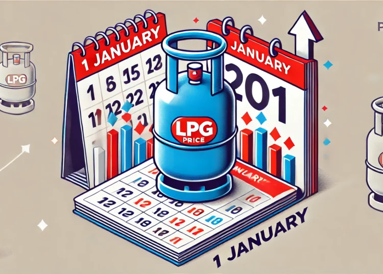 LPG price changes on 1 January