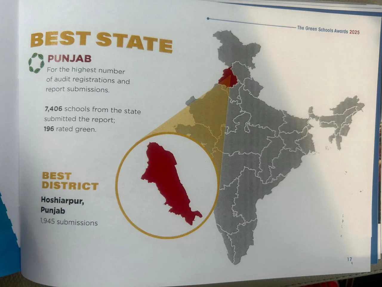 पंजाब ने 2025 में ग्रीन स्कूल प्रोग्राम के तहत जीते 'बेस्ट ग्रीन स्टेट' और 'बेस्ट ग्रीन डिस्ट्रिक्ट' पुरस्कार 3 बेस्ट ग्रीन स्टेट