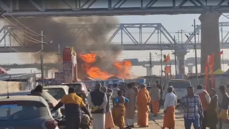 Maha Kumbh many pandals burnt fire brigade vehicles