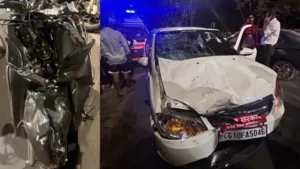 Russian girl was sitting on the lap, car