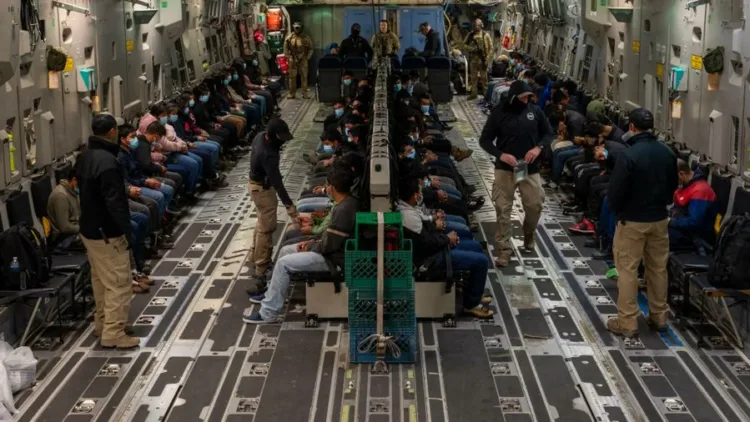 US aircraft carrying 205 illegal Indian