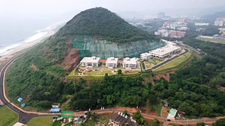 Studded with gold decorated with marble former CM Jagan mohan Reddy Sheeshmahal is in news