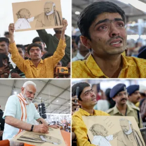 man started crying after seeing PM Modi