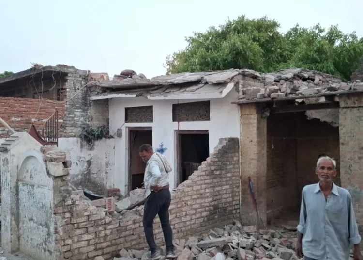Explosion while making fireworks Badaun two storey