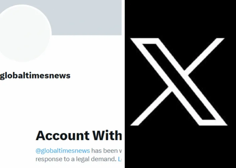 Digital strike on china global times x handle banned in india