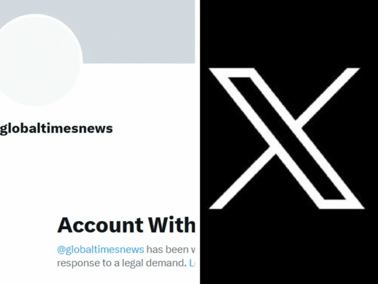 Digital strike on china global times x handle banned in india