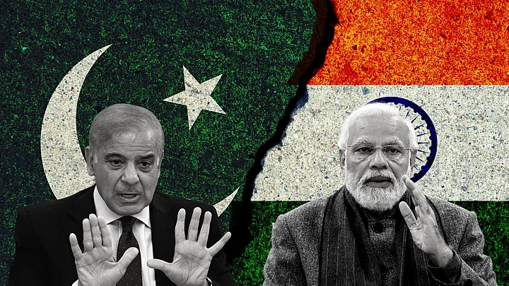 PM Narendra Modi and Pak PM Shehbaz Sharif