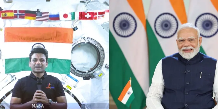 PM Narendra Modi interacts with Group Captain Shubhanshu Shukla aboard the ISS