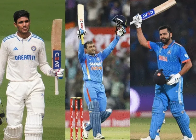 Players who scored double centuries in Tests and ODIs Both only 5 names in the list Ft Shubman Gill Sachin Tendulkar