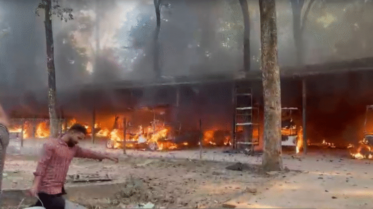 Chhatbir Zoo Fire Blast: चार्जिंग के दौरान लगी भीषण आग, 20 Electric गाड़ियां राख में तब्दील! 1 Chhatbir Zoo Electric Vehicles Caught Fire