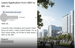 gurugram news employee breakup leave application email goes