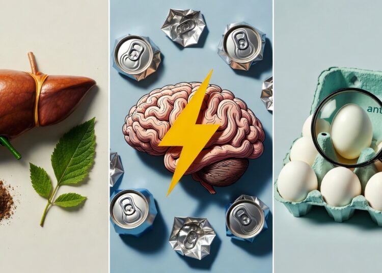 Health News Collage (Liver, Brain, Eggs)