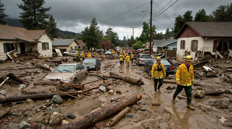कैलिफोर्निया में 'वायुमंडलीय नदी' का कहर, बाढ़-भूस्खलन से Southern California Floods 1 Southern California Floods