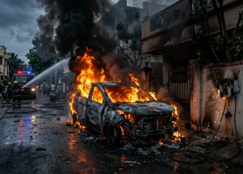 EV Car Fire Accident