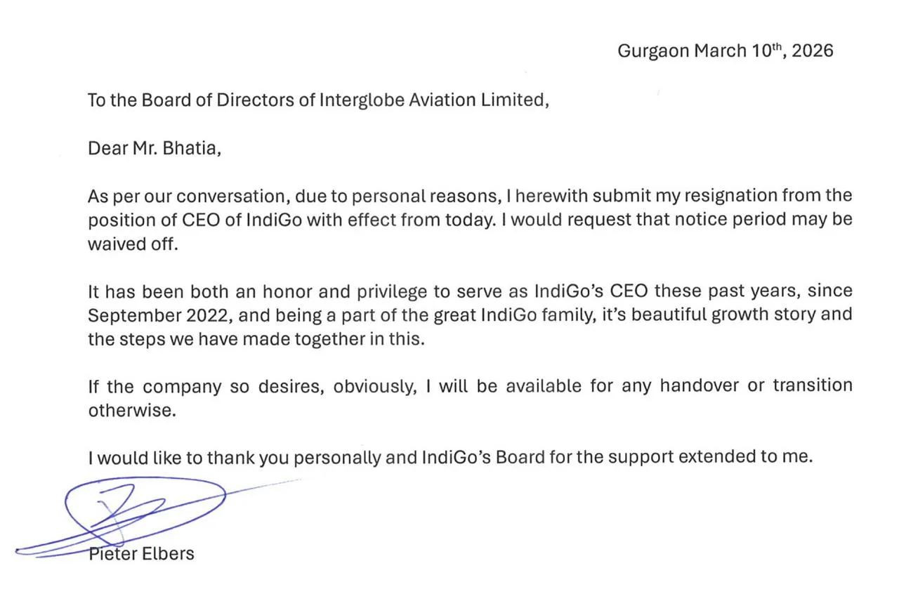 IndiGo CEO Pieter Elbers Resign