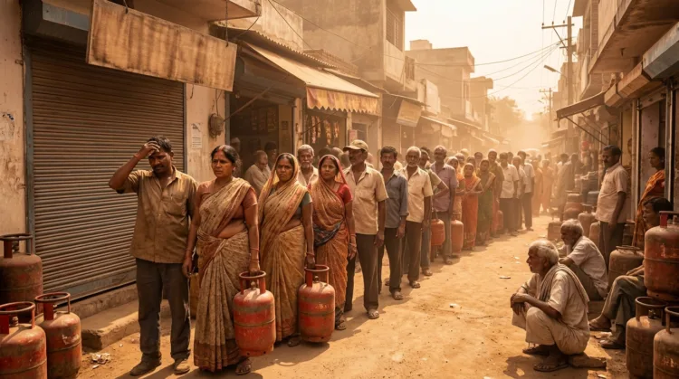LPG Crisis India: गैस सिलेंडर के लिए हाहाकार, सुबह 5 बजे से लाइन फिर भी खाली हाथ 1 LPG Crisis India